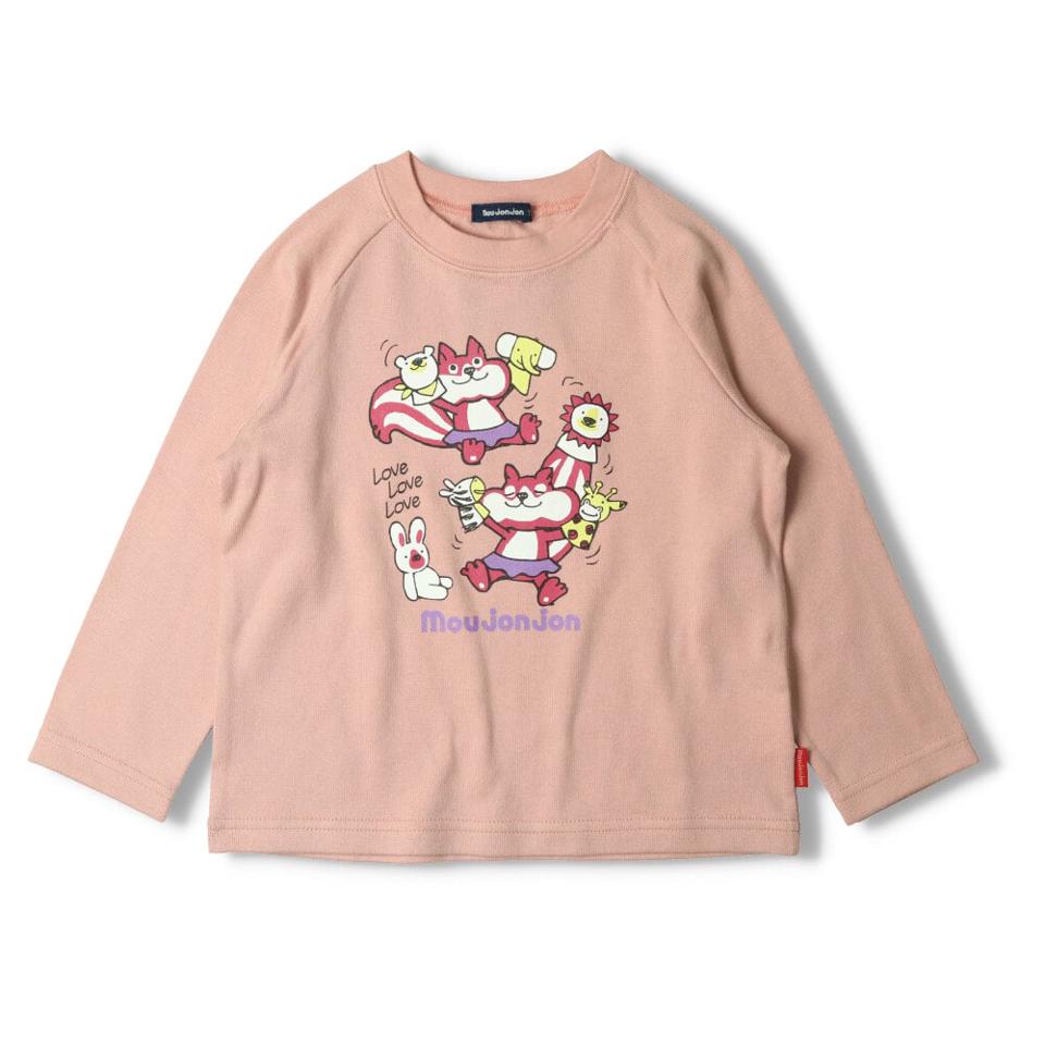 ハート・チェリープリント裾スカラップ長袖Tシャツ