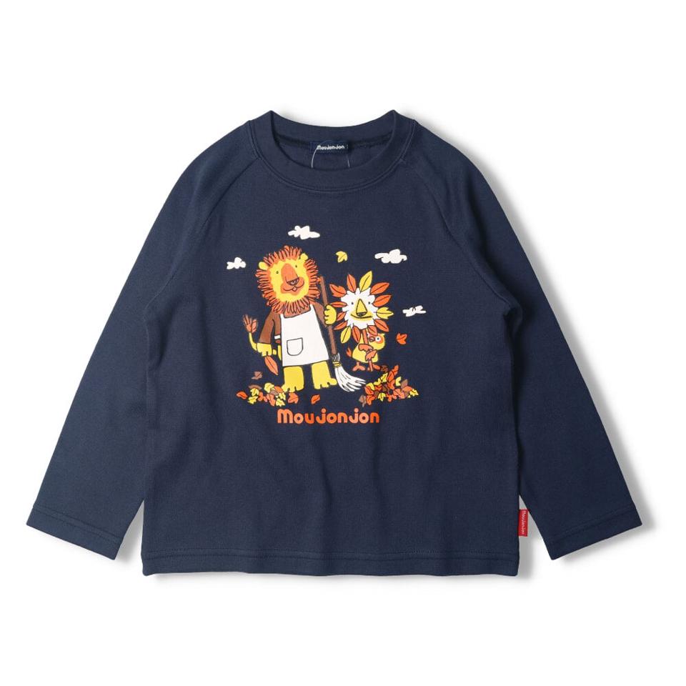 ハート・チェリープリント裾スカラップ長袖Tシャツ