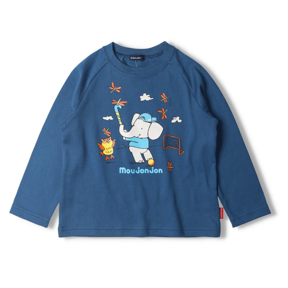 ハート・チェリープリント裾スカラップ長袖Tシャツ