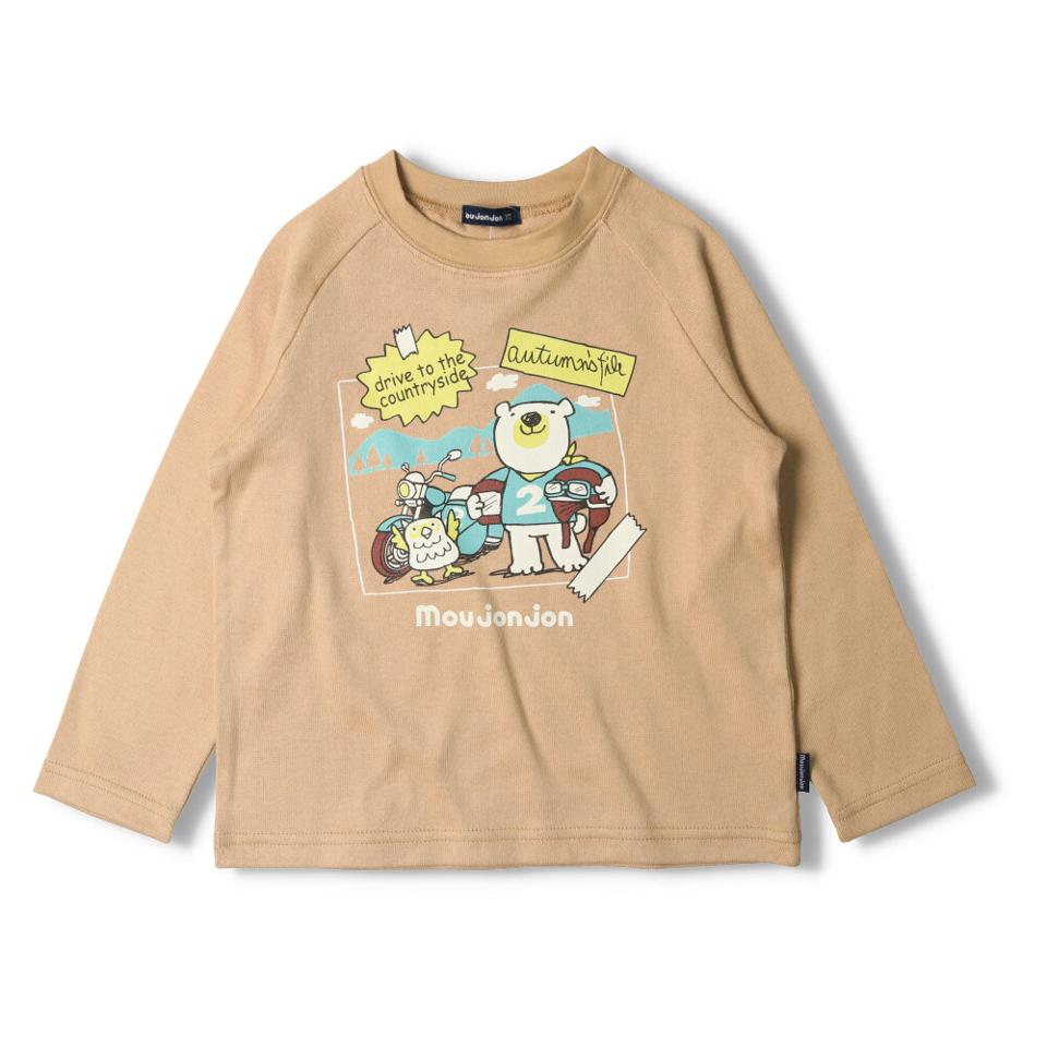 ハート・チェリープリント裾スカラップ長袖Tシャツ