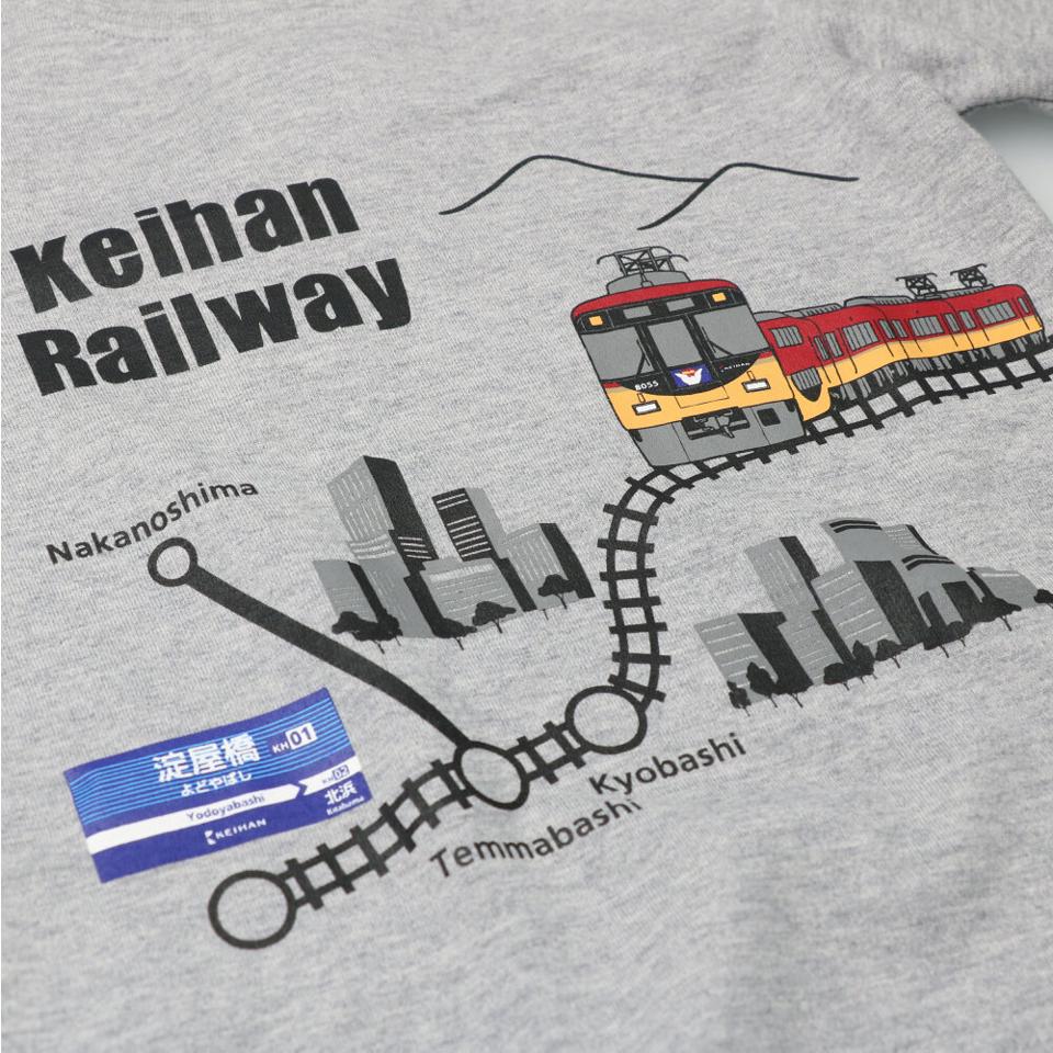 京阪電車路線図プリントＴシャツ