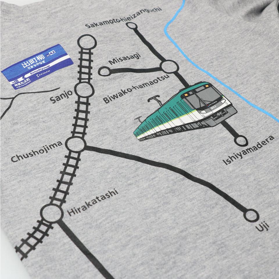 京阪電車路線図プリントＴシャツ