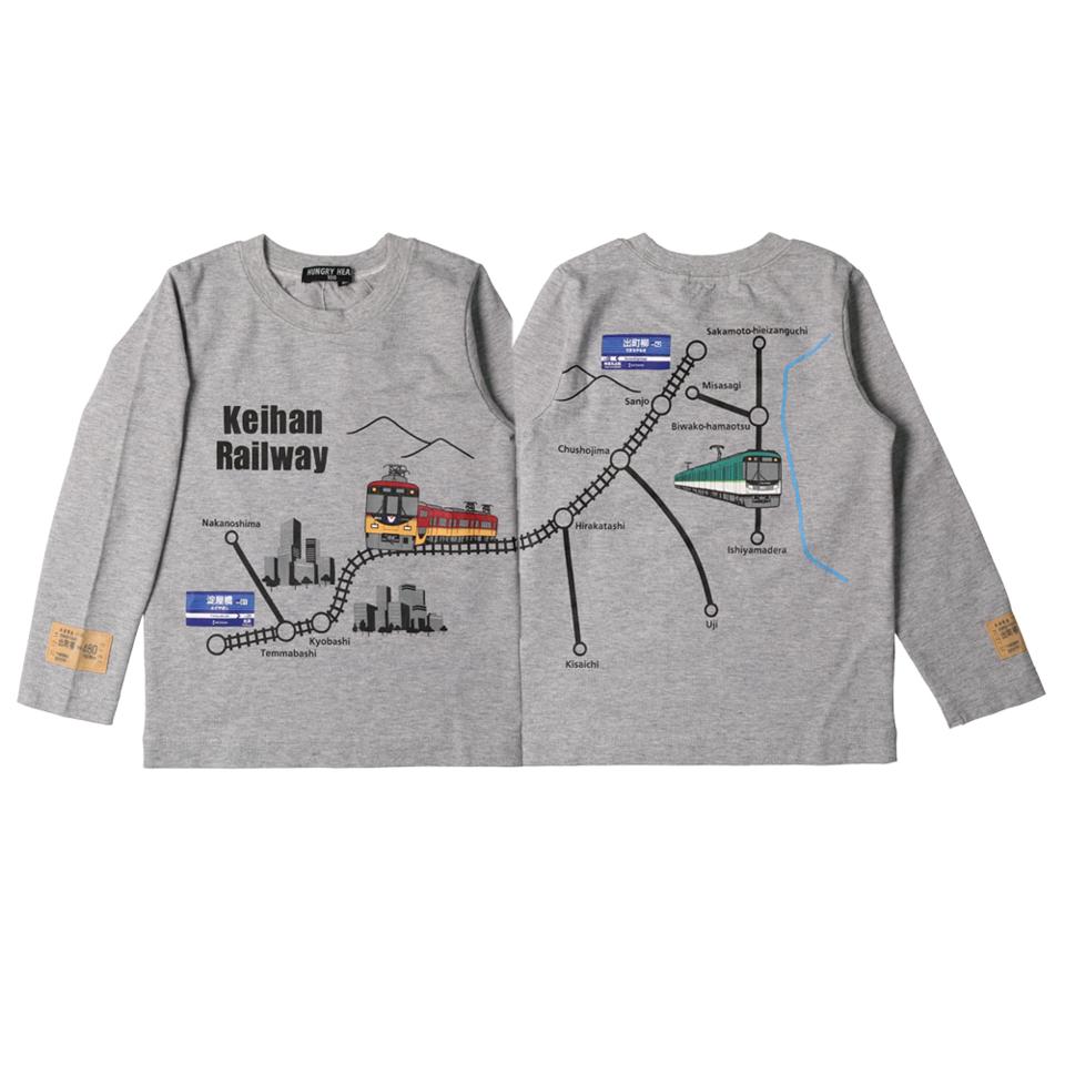 京阪電車路線図プリントＴシャツ