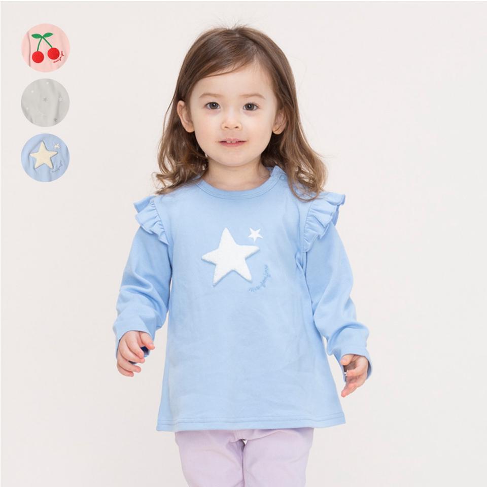 さくらんぼ・星柄袖フリルＴシャツ