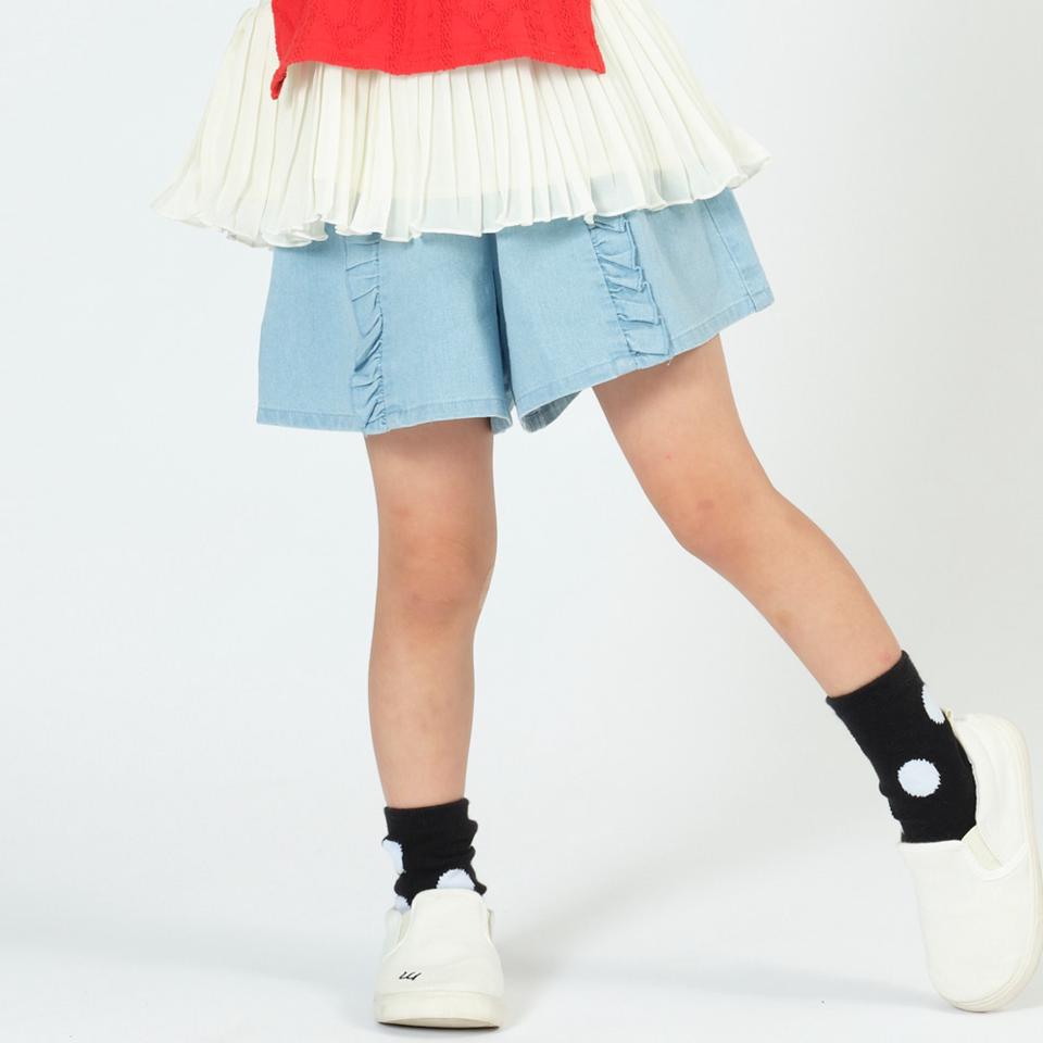 ストレッチデニムキュロットパンツ