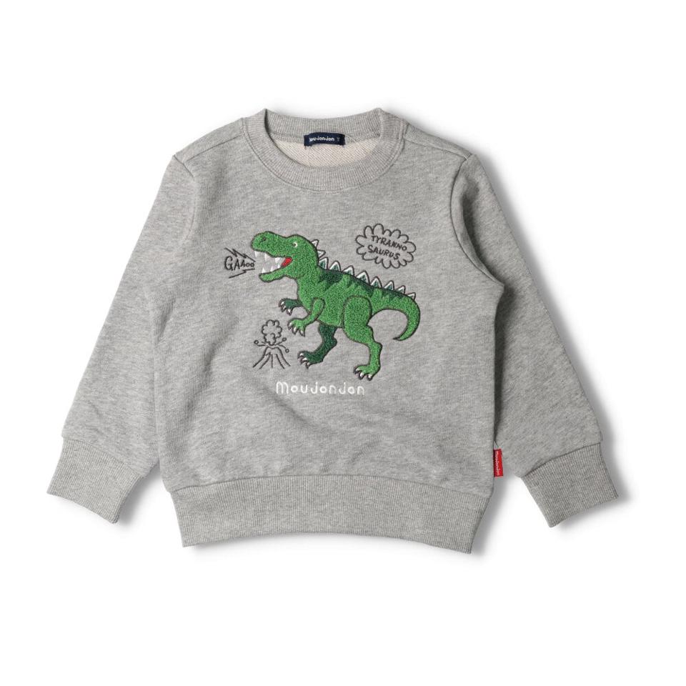 恐竜サガラ刺繍裏毛トレーナー