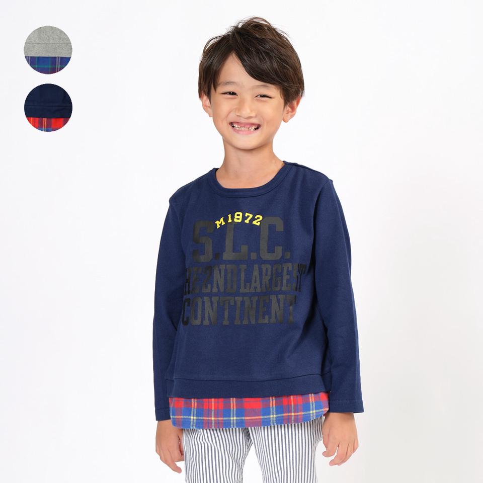 チェック裾切替ロゴＴシャツ