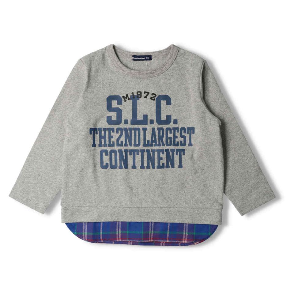 チェック裾切替ロゴＴシャツ