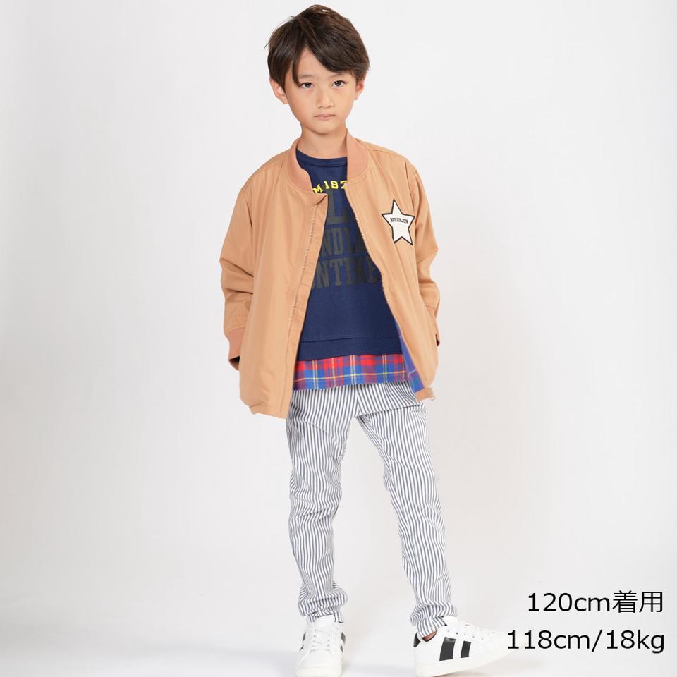チェック裾切替ロゴＴシャツ