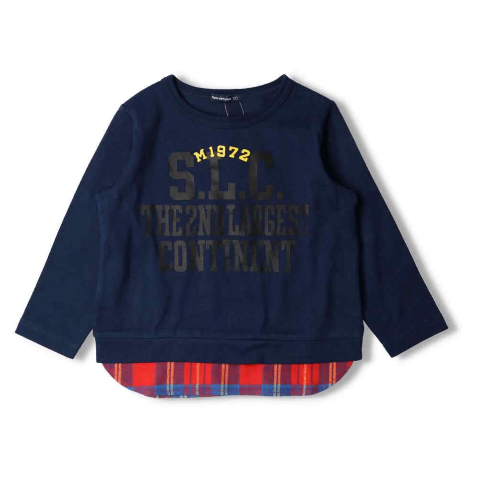 チェック裾切替ロゴＴシャツ