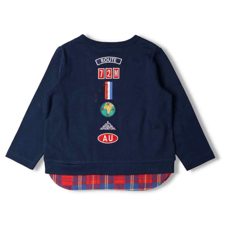 チェック裾切替ロゴＴシャツ