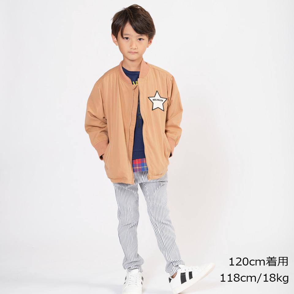 裏チェック柄無地ポリエステルジャケット