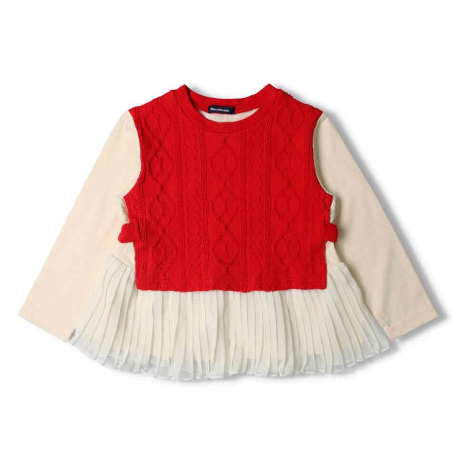 シフォンプリーツチュニックTシャツ