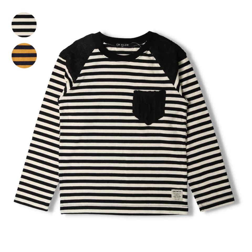 ニット配色ボーダーTシャツ