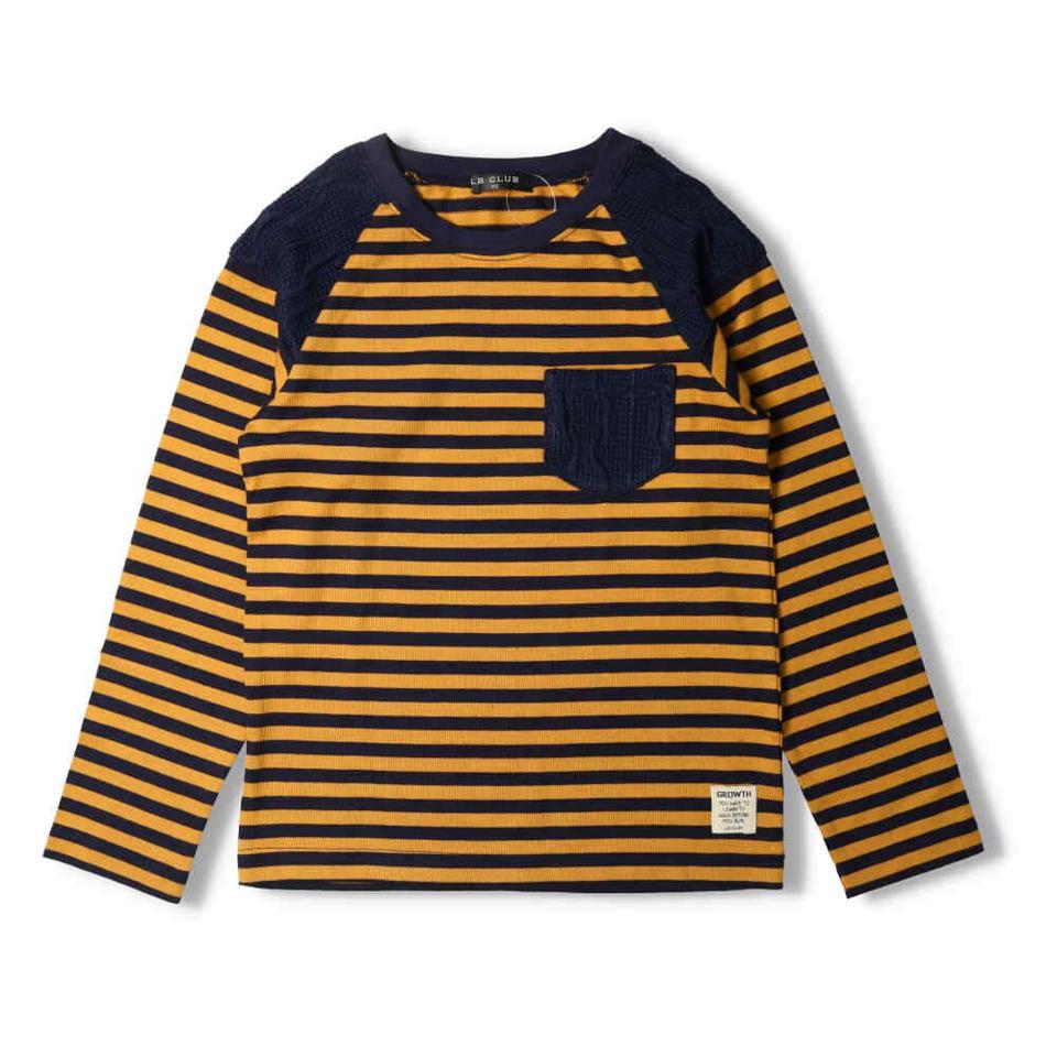 ニット配色ボーダーTシャツ