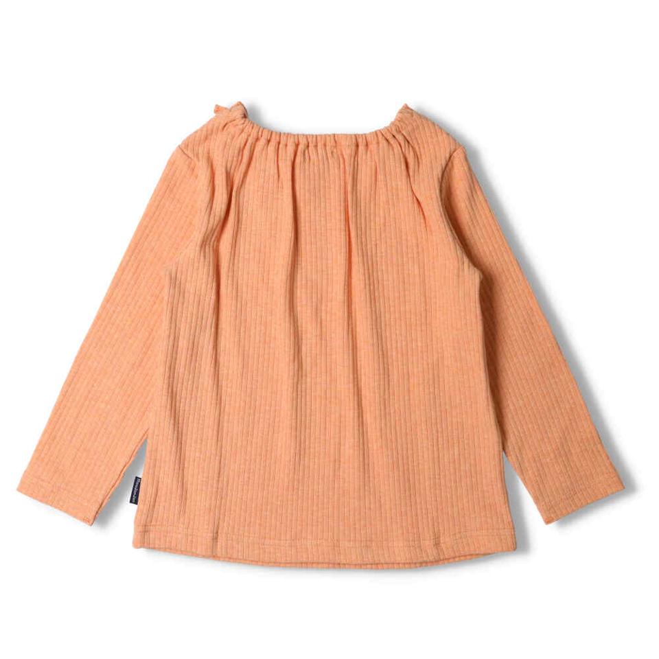 衿フリルハート刺繍無地フライスＴシャツ