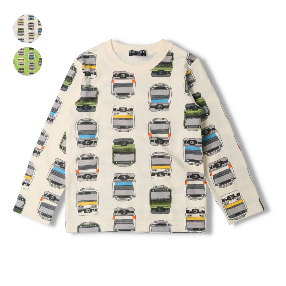 JR新幹線電車プリント長袖Tシャツ