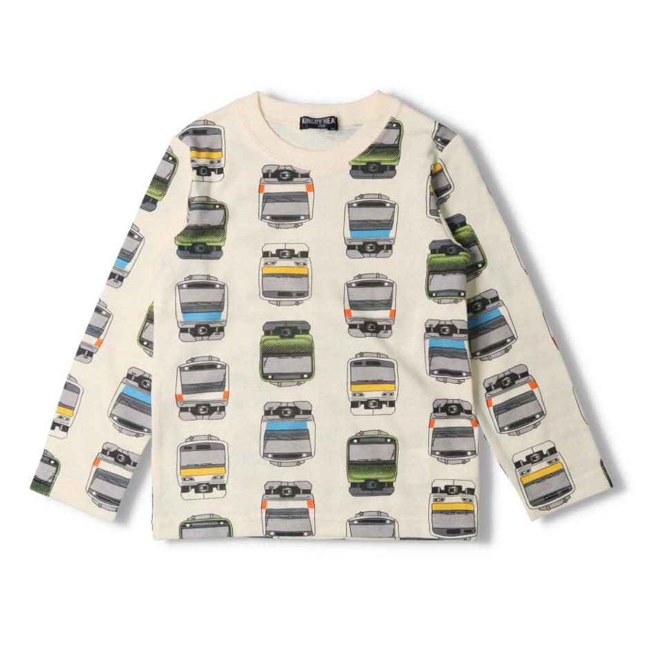 JR新幹線電車プリント長袖Tシャツ