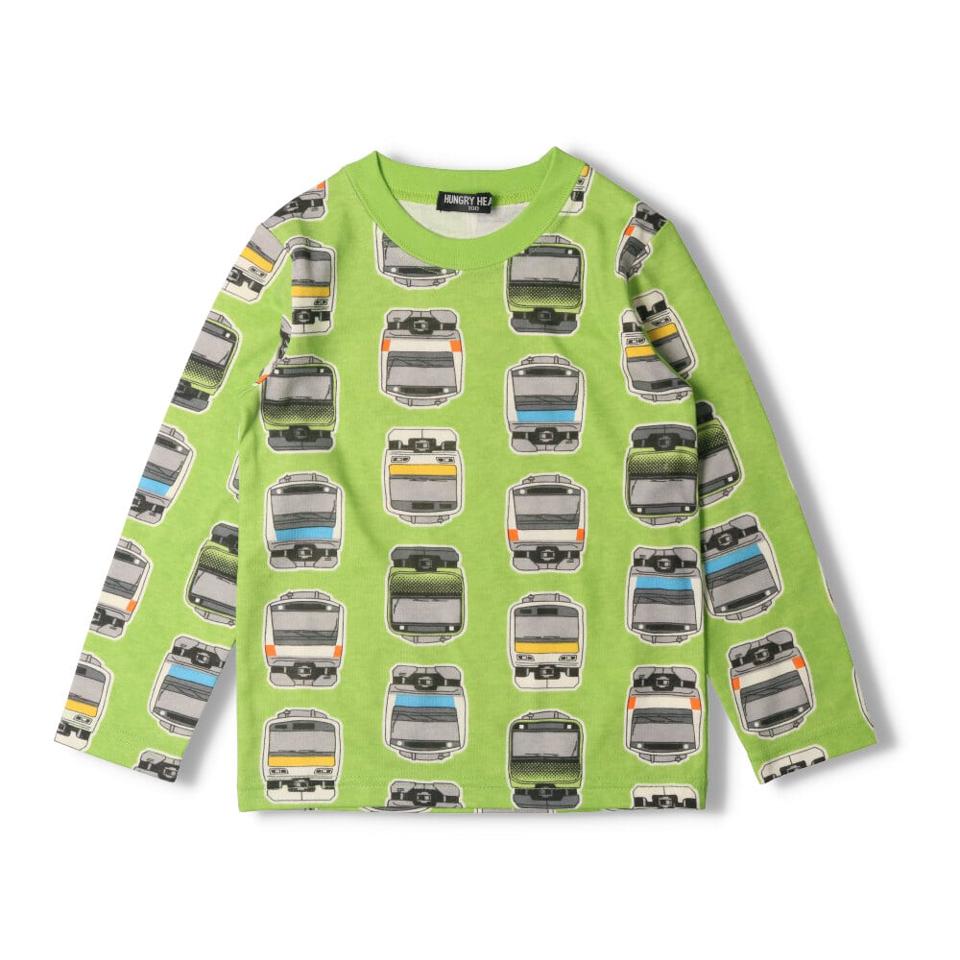 JR新幹線電車プリント長袖Tシャツ