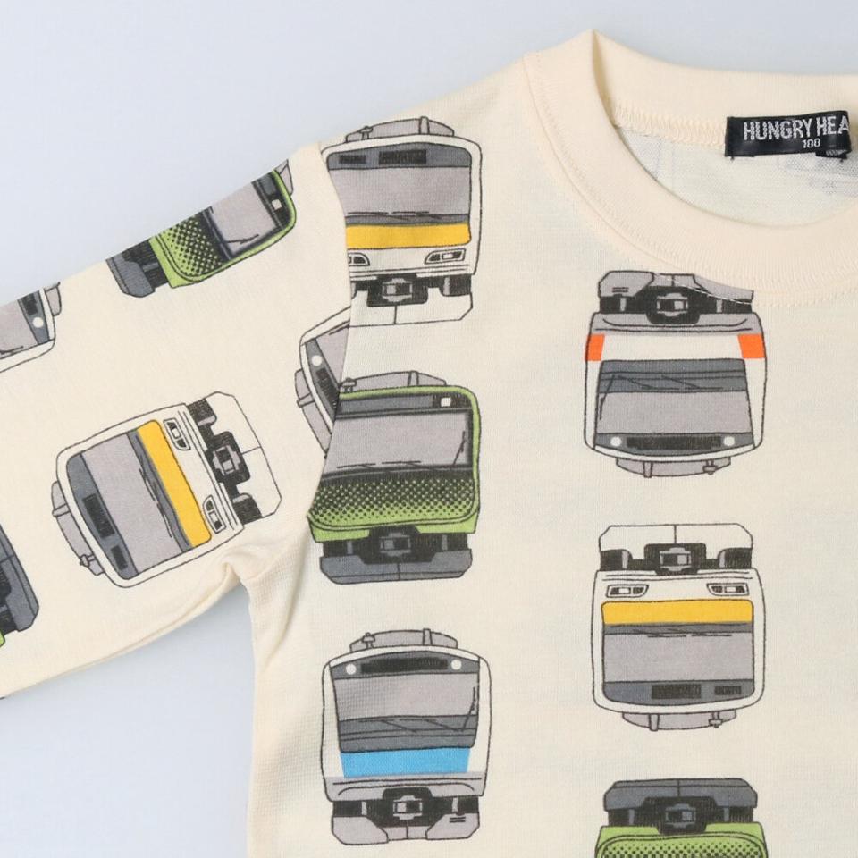JR新幹線電車プリント長袖Tシャツ