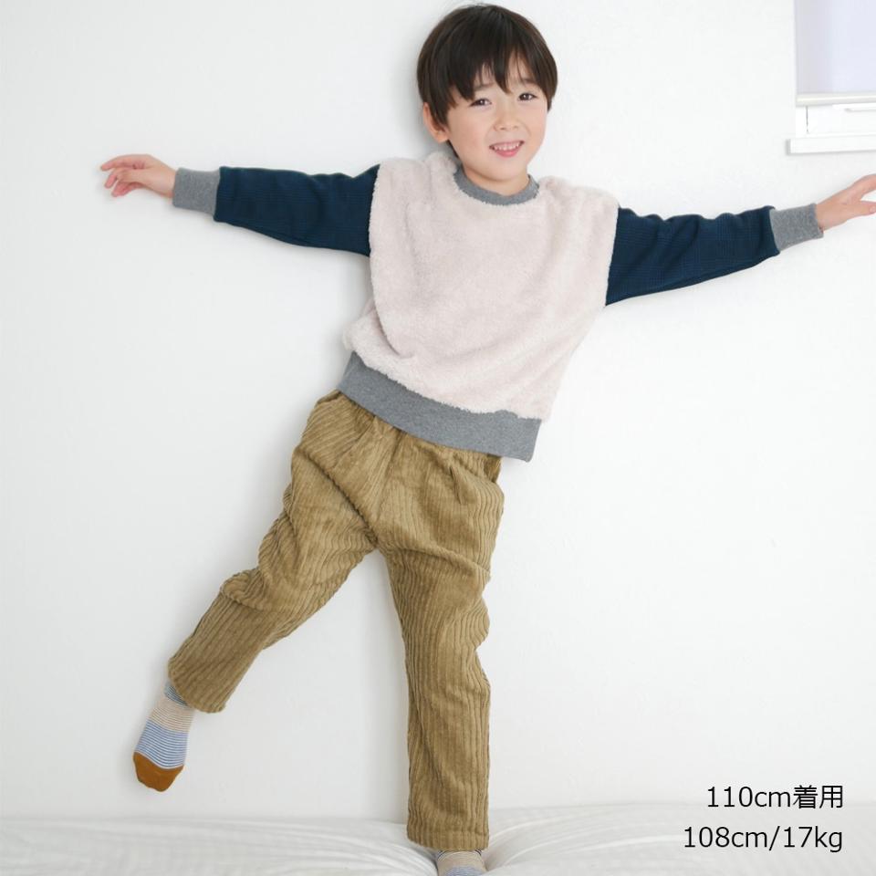 袖グレンチェックボアトレーナー