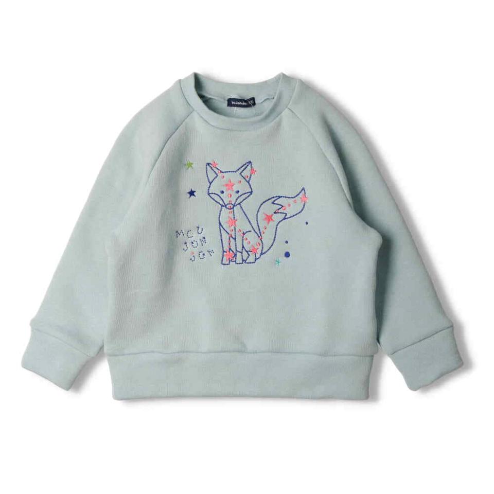 動物星座刺繍裏起毛トレーナー