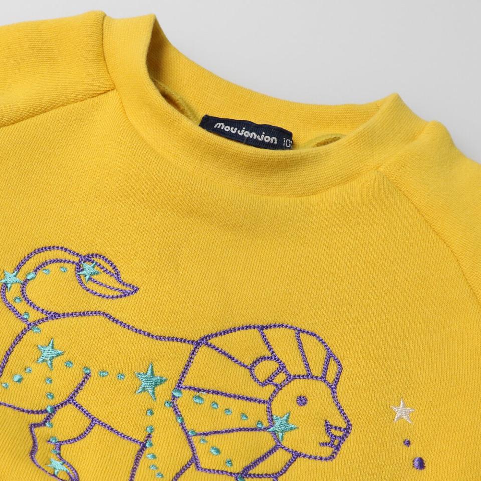動物星座刺繍裏起毛トレーナー