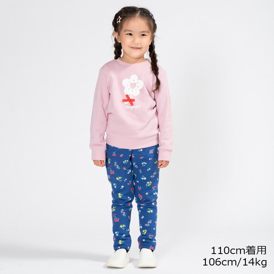 花柄裏起毛パンツ