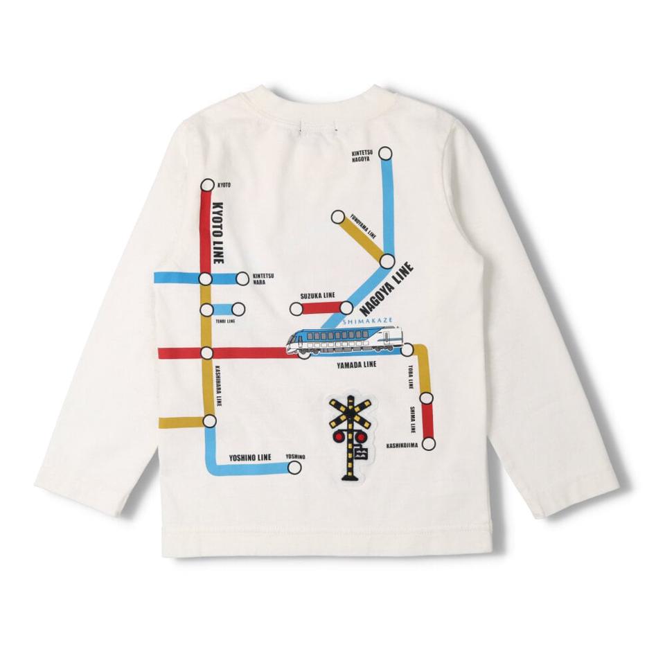 JR在来線電車集合プリント長袖Tシャツ