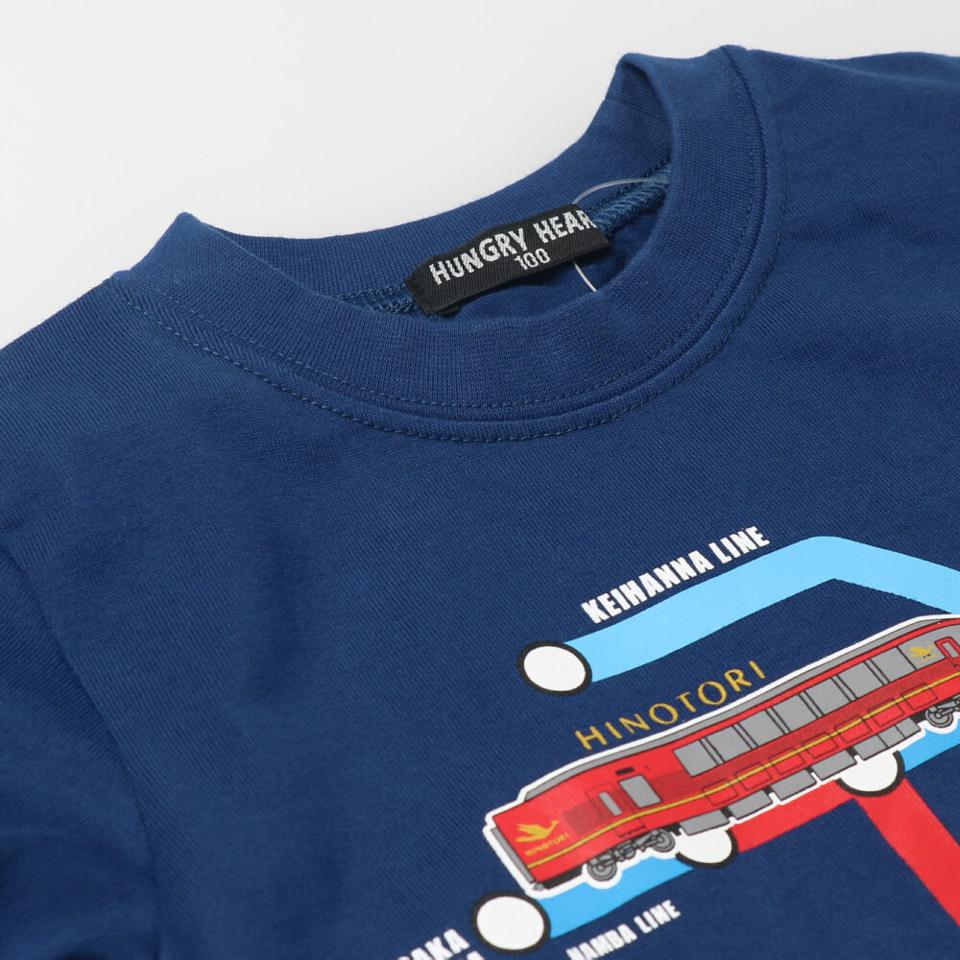 JR在来線電車集合プリント長袖Tシャツ