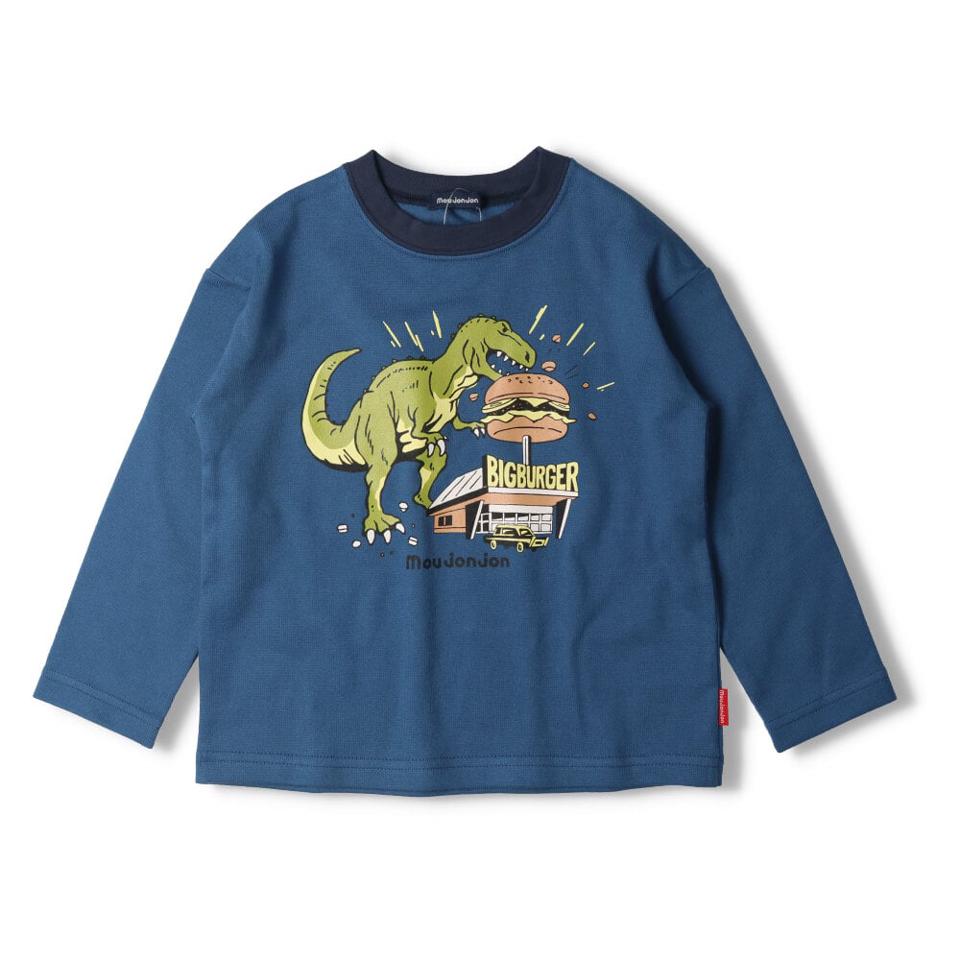 チェック切替長袖Tシャツ