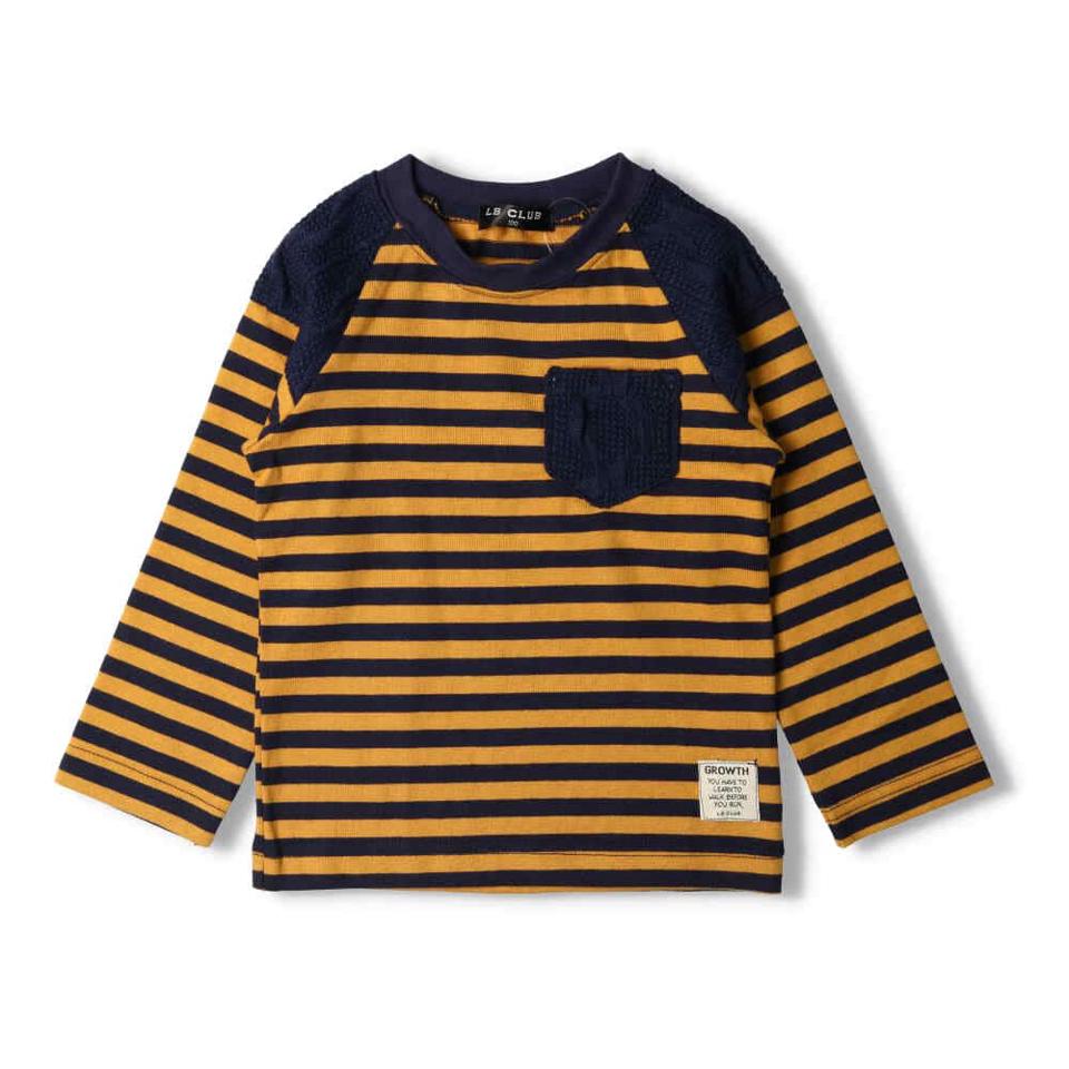ニット配色ボーダーTシャツ