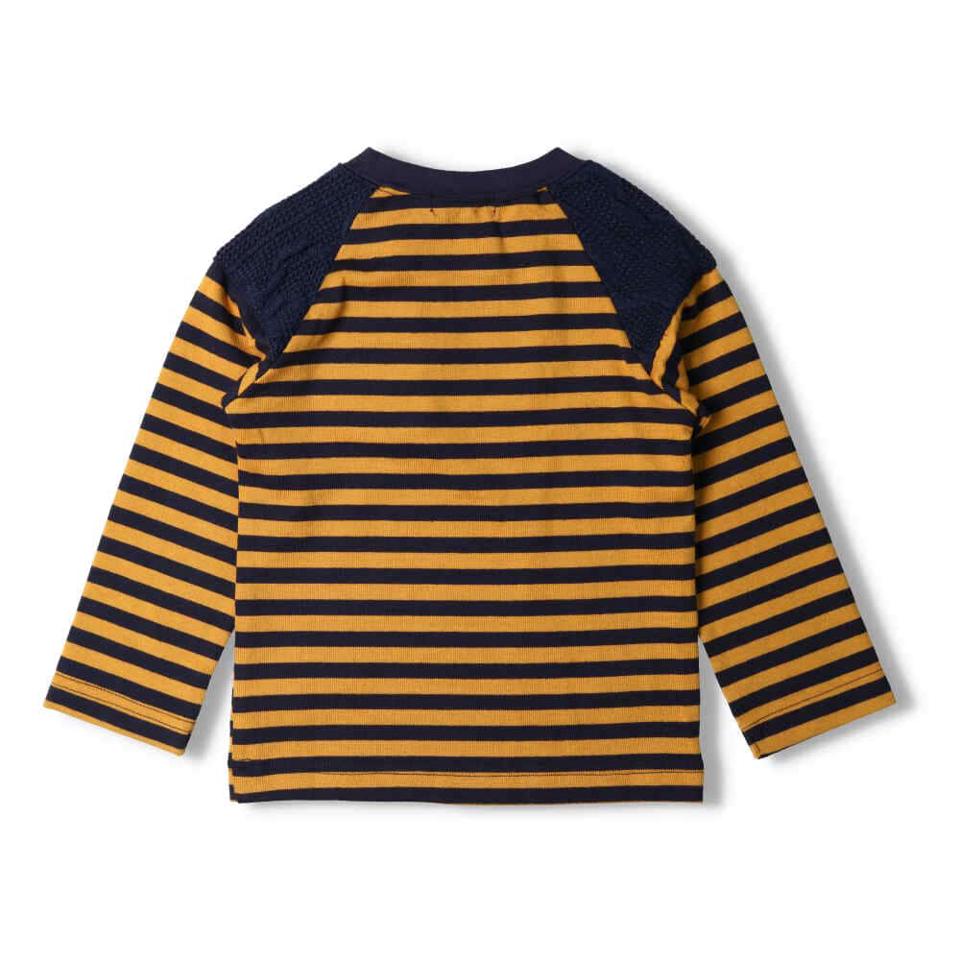 ニット配色ボーダーTシャツ