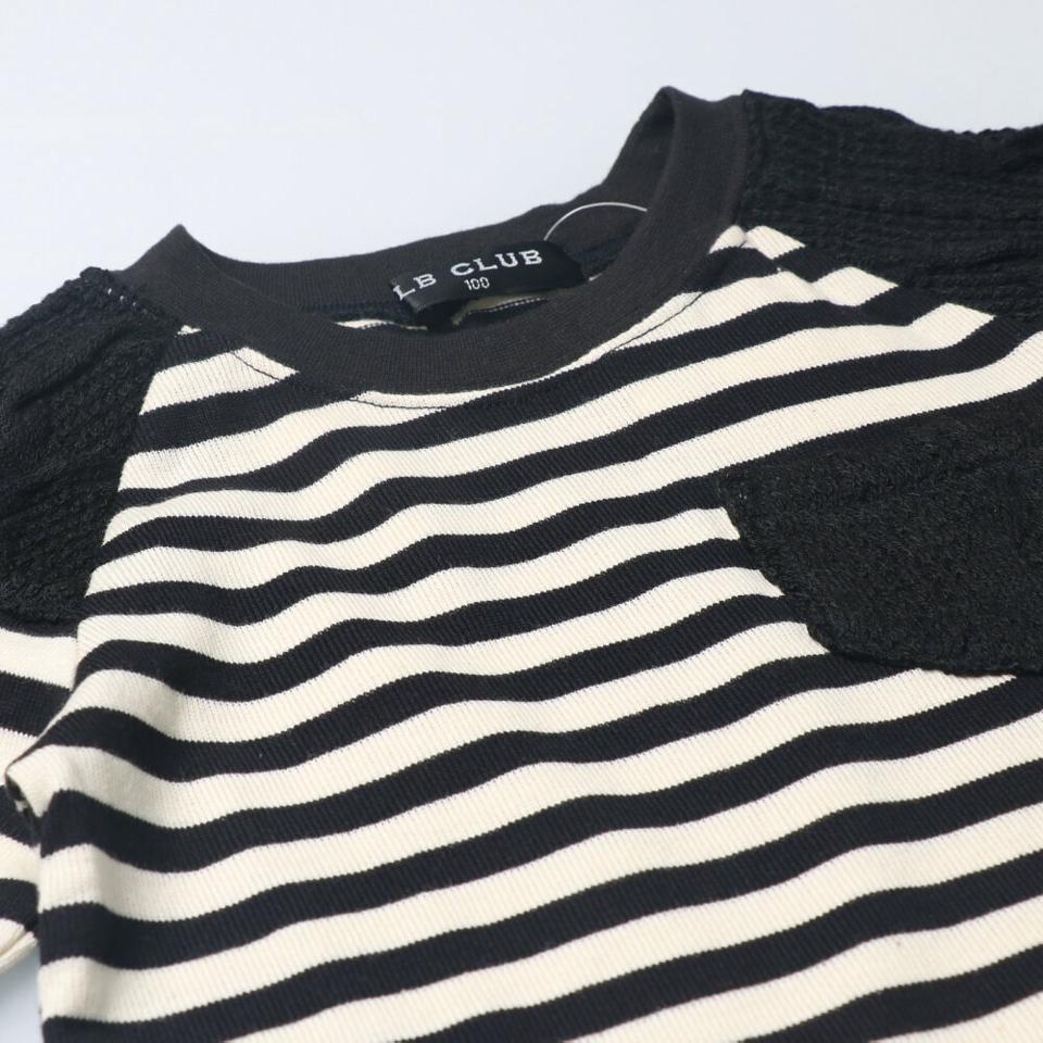 ニット配色ボーダーTシャツ