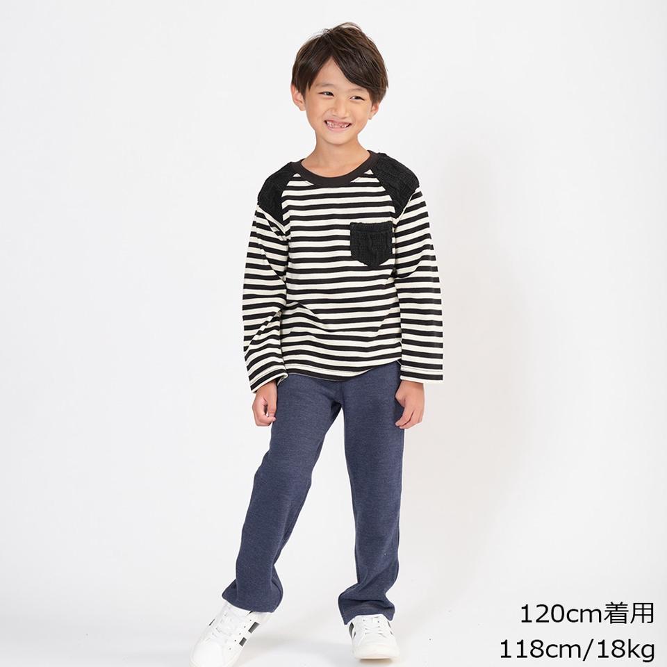 ニット配色ボーダーTシャツ