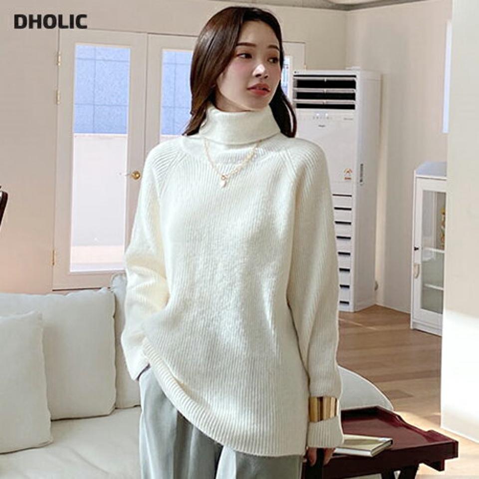 【15%OFF】タートルネックラグランニット・全5色・b71290 レディース 【tops】トップス ニット 長袖 ラグランスリーブ タートルネック ハイネック 単色 無地 シンプル ベーシック 大人 カジュアル ゆったり 秋 冬 韓国ファッション ハイホリHIHOLLI GWセール