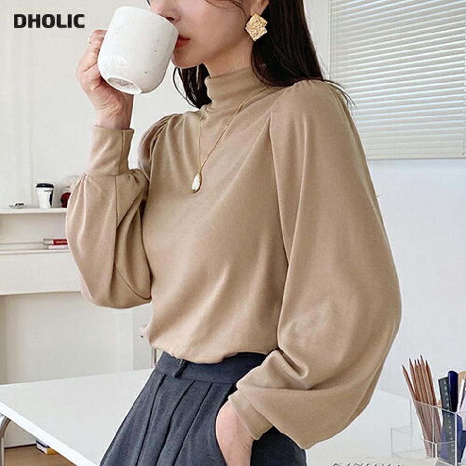 【只今10%OFF】即日配送 ハイネックパフスリーブニット・全3色・t71288 レディース 【tops】トップス ニット 長袖 パフスリーブ パフ袖 ハイネック 単色 無地 シンプル 大人 上品 秋 冬 韓国ファッション ハイホリHIHOLLI【ニットセール】