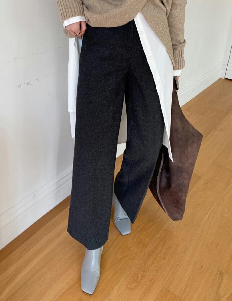 シークレットゴムストレートパンツ・全3色・t00488 レディース 【pt】パンツ ズボン ロングパンツ 長ズボン ストレート 単色 無地 シンプル ベーシック 大人 カジュアル ラフ きれいめ 秋 冬 韓国ファッション ハイホリHIHOLLI