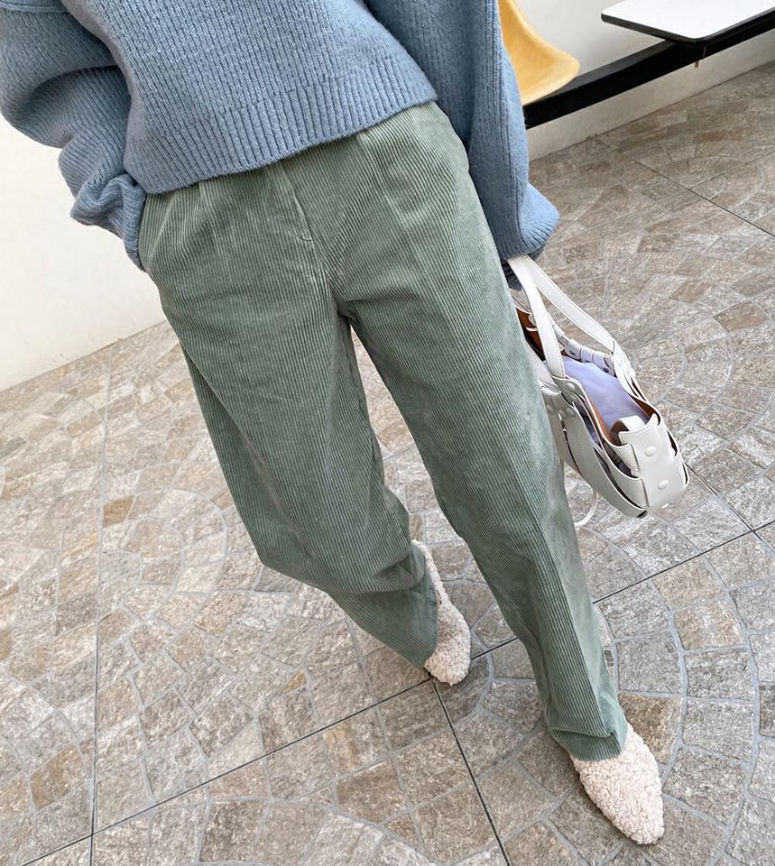 コーデュロイタックワイドパンツ・全4色・t00473 レディース 【pt】パンツ ズボン ロングパンツ ワイドパンツ コーデュロイ シンプル タック カジュアル 大人 ラフ ハイウエスト 秋 冬 韓国ファッション ハイホリHIHOLLI