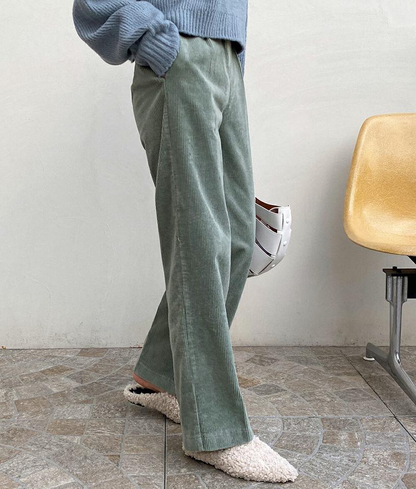 コーデュロイタックワイドパンツ・全4色・t00473 レディース 【pt】パンツ ズボン ロングパンツ ワイドパンツ コーデュロイ シンプル タック カジュアル 大人 ラフ ハイウエスト 秋 冬 韓国ファッション ハイホリHIHOLLI