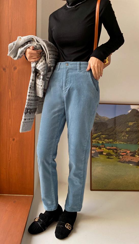 コーデュロイストレートパンツ・全5色・t63290 レディース 【pt】韓国ファッション ボトムス ロング ロングパンツ コーデュロイ ストレートパンツ カラーパンツ スリム 厚手 ポケット 体型もカバー 無地 シンプル カジュアル オレンジ ハロウィン 秋 冬