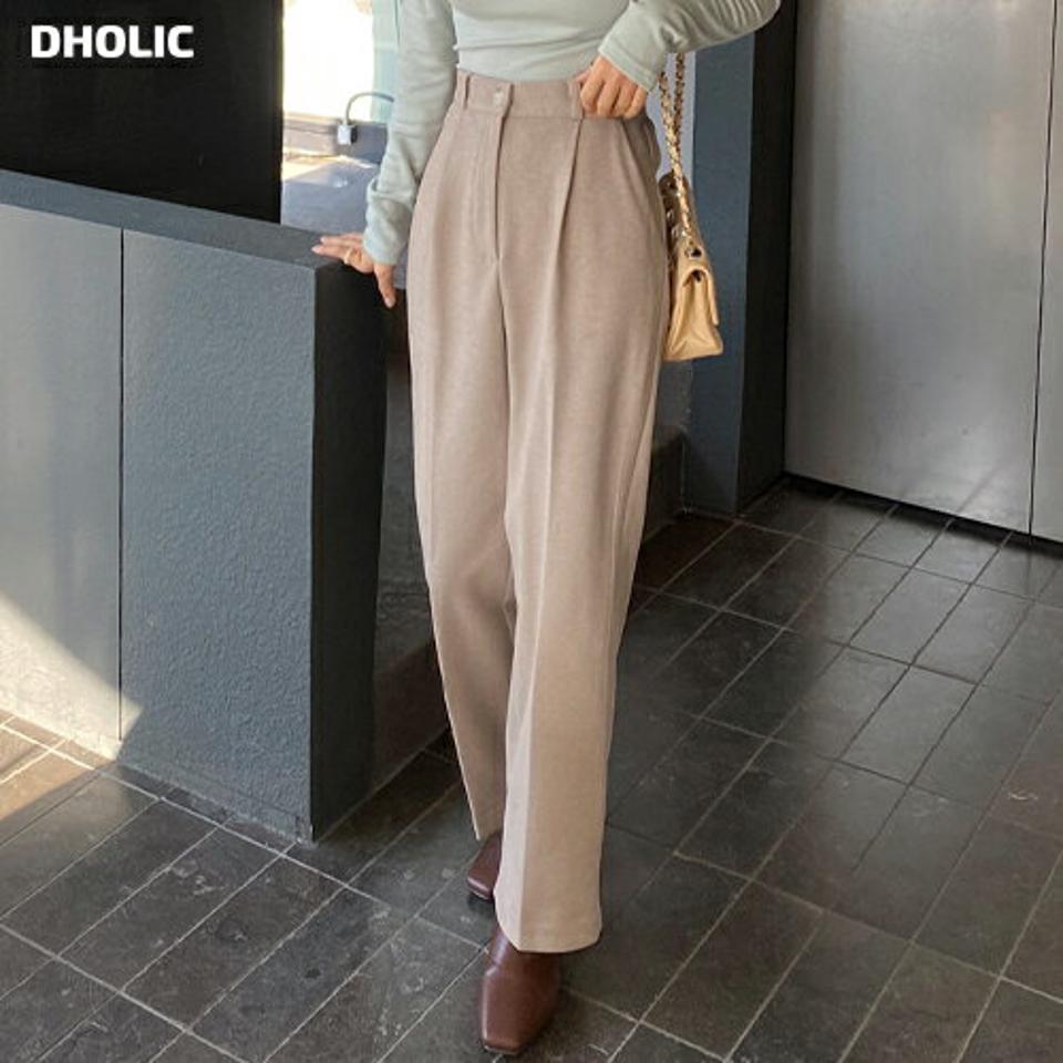 裏起毛タックワイドスラックス・全3色・t63317 レディース 【pt】韓国ファッション ボトムス ロング ロングパンツ スラックスパンツ スラックス 裏起毛 タック ワイド ストレート モダン 無地 シンプル 体型カバー カジュアル フェミニン 秋 冬