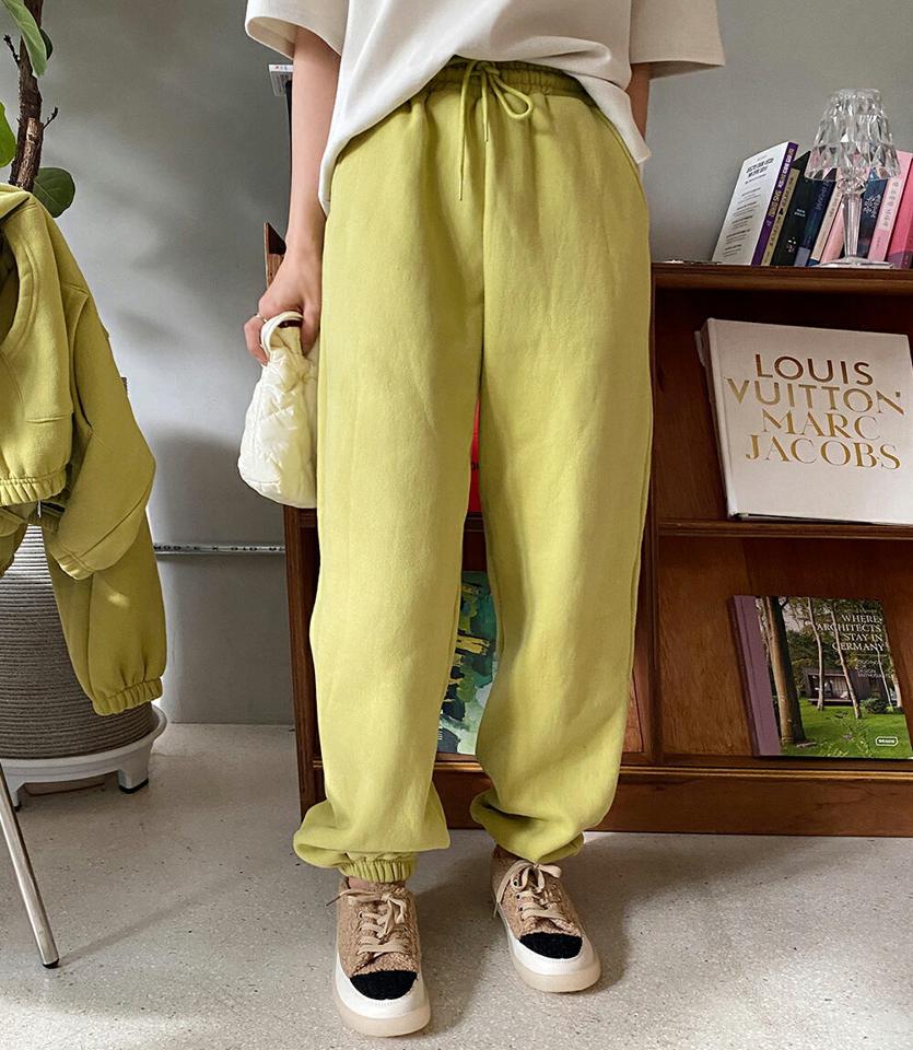 裏起毛ジョガーパンツ・全4色・t65835 レディース 【pt】韓国ファッション ボトムス ロング ロングパンツ 裏起毛 ジョガーパンツ ストリング 保温性 ワンマイルウェア 体型もカバー 無地 シンプル カジュアル 秋 冬