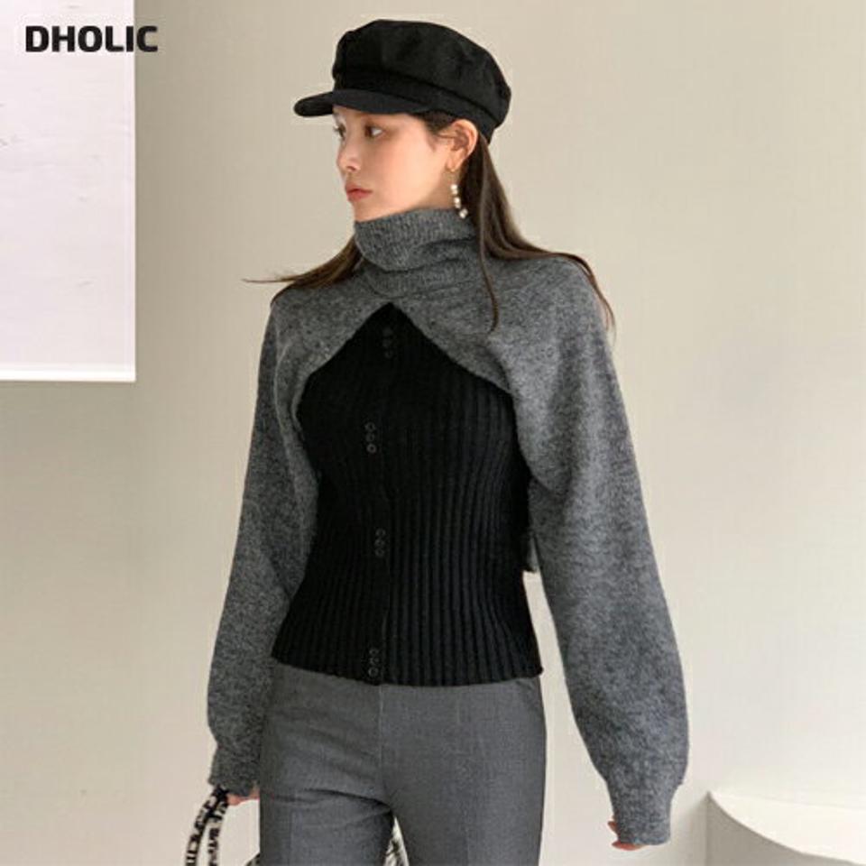 タートルネックカットアウトニット・全4色・t00526 レディース 【tops】トップス ニット 長袖 カットアウト タートルネック ハイネック 単色 無地 ユニーク 個性的 レイヤード トレンド ラフ アルパカ 秋 冬 韓国ファッション ハイホリHIHOLLI