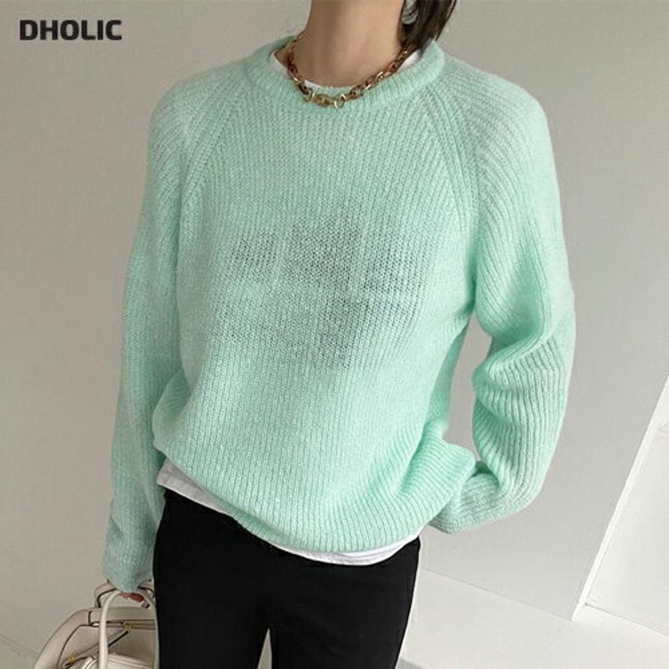 【只今10%OFF】アルパカ混ラグランニット・全5色・t00501 レディース 【tops】トップス ニット 長袖 ラグランスリーブ 単色 無地 シンプル ベーシック アルパカ 大人 カラーニット カジュアル パステル ラフ 秋 冬 韓国ファッション ハイホリHIHOLLI【ニットセール】