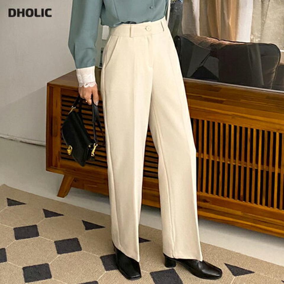 裏起毛ハイウエストワイドスラックス・全2色・t66365 レディース 【pt】韓国ファッション ボトムス ロング ロングパンツ スラックスパンツ スラックス 裏起毛 ハイウエスト ワイド 無地 シンプル 体型カバー カジュアル フェミニン 秋 冬