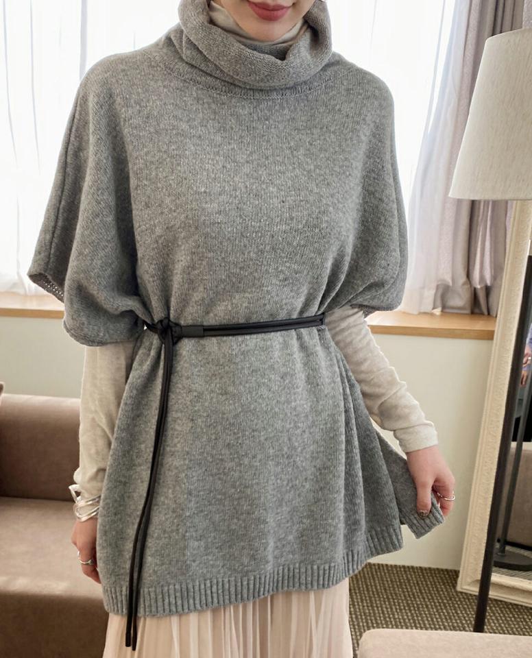 タートルネックルーズニットベスト・全3色・t71275 レディース 【tops】トップス ニットベスト ニット ベスト タートルネック ハイネック プルオーバー レイヤード 単色 無地 シンプル カジュアル オフタートル タートルネック 秋 冬 韓国ファッション ハイホリHIHOLLI