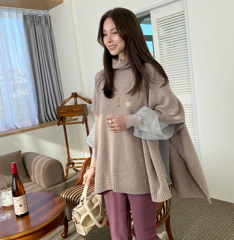 タートルネックルーズニットベスト・全3色・t71275 レディース 【tops】トップス ニットベスト ニット ベスト タートルネック ハイネック プルオーバー レイヤード 単色 無地 シンプル カジュアル オフタートル タートルネック 秋 冬 韓国ファッション ハイホリHIHOLLI