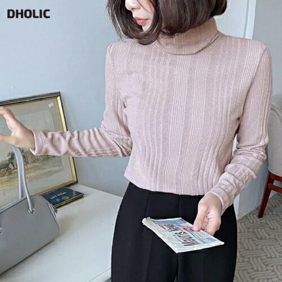 マルチリブタートルネックTシャツ・全4色・t63330 レディース 【tops】韓国ファッション トップス Tシャツ 大人 長袖 タートルネック マルチリブ スリム シンプル 体型カバー 細身 フェミニン カジュアル 秋 冬