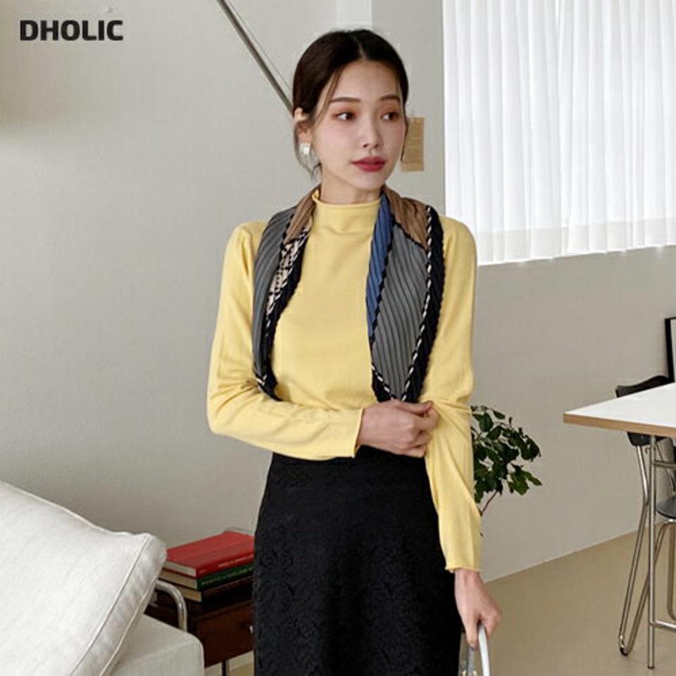ロールハーフネックスリムニット・全6色・b00751 レディース 【tops】トップス ニット ニットトップス　ハーフネック 単色 無地 シンプル スリム カジュアル 秋 冬 韓国ファッション ハイホリHIHOLLI